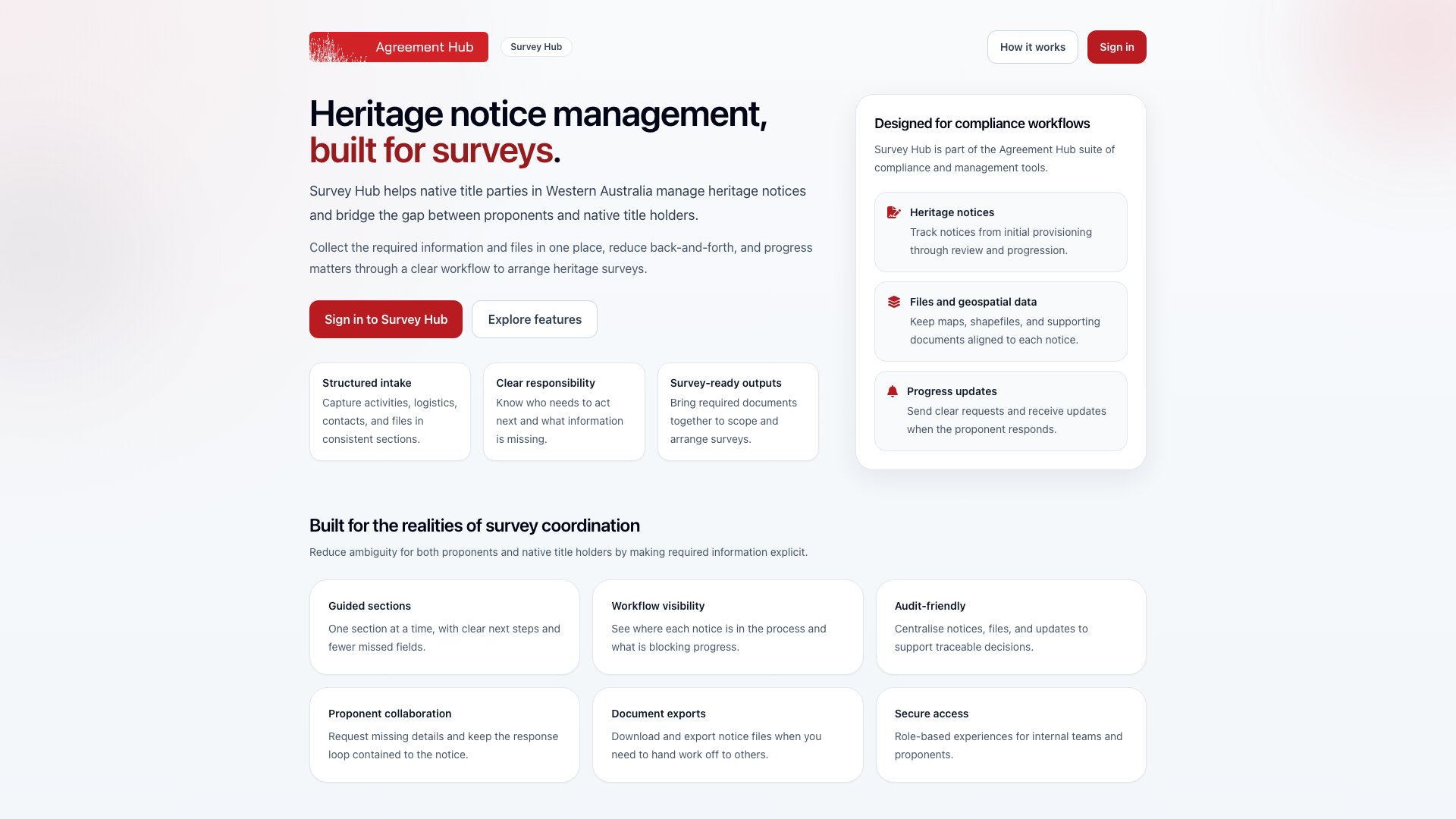Agreement Hub - Survey Hub
