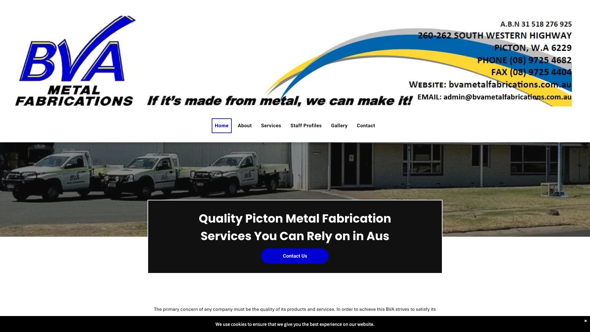 BVA Metal Fabrications - Symfony Migration